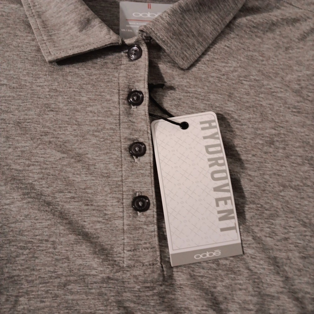 Oobé Men's Polo Shirt NWT Sz 3XL Gray Hydrovent Short Sleeve - Picture 7 of 13
